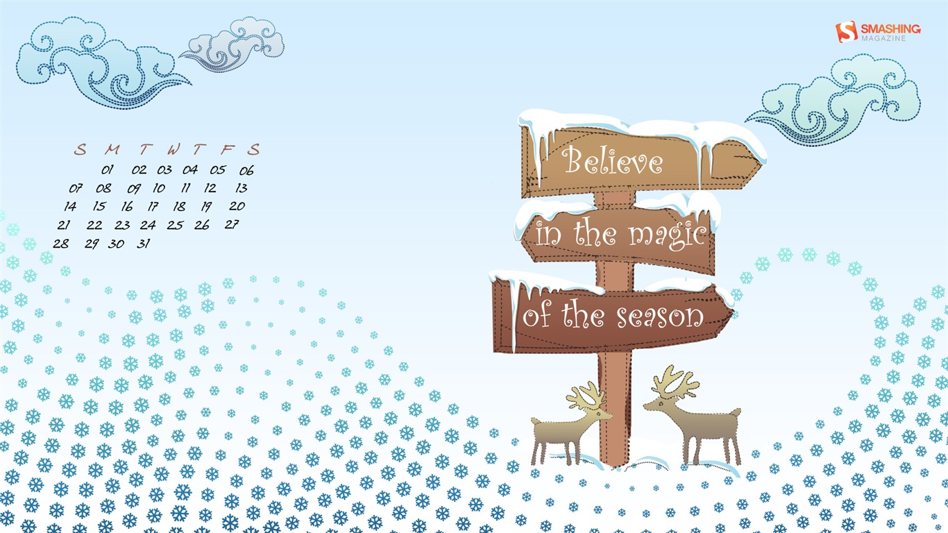 December 2014 Calendar wallpaper (1) #18 - 1366x768