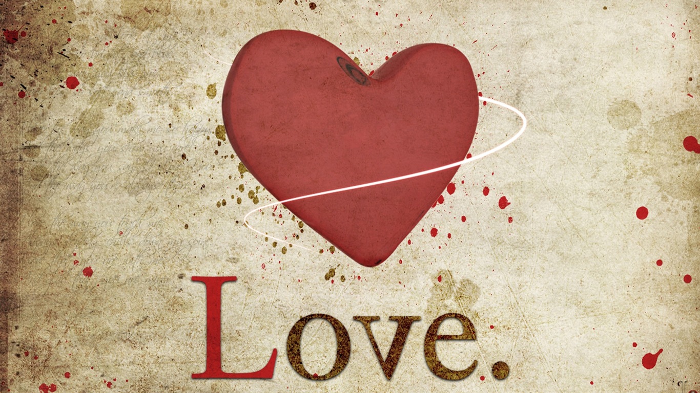 Le thème de l'amour, créatives fonds d'écran HD en forme de coeur #16 - 1366x768