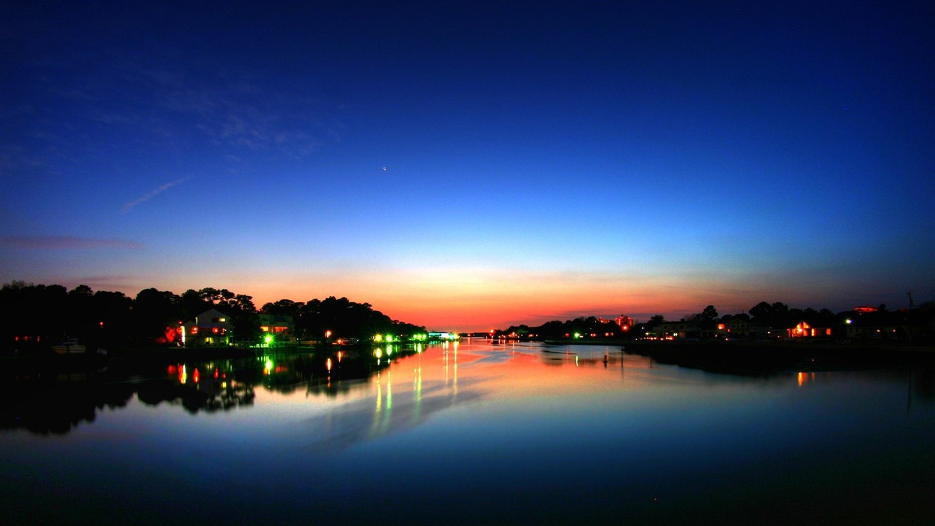 Coucher de soleil, ciel, mer, fonds d'écran HD de paysages naturels #10 - 1366x768