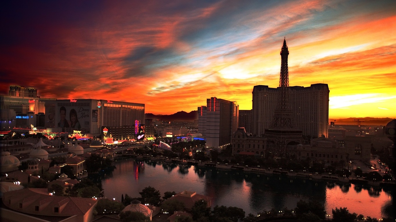 拉斯維加斯 美麗的夜景 高清壁紙 #5 - 1366x768