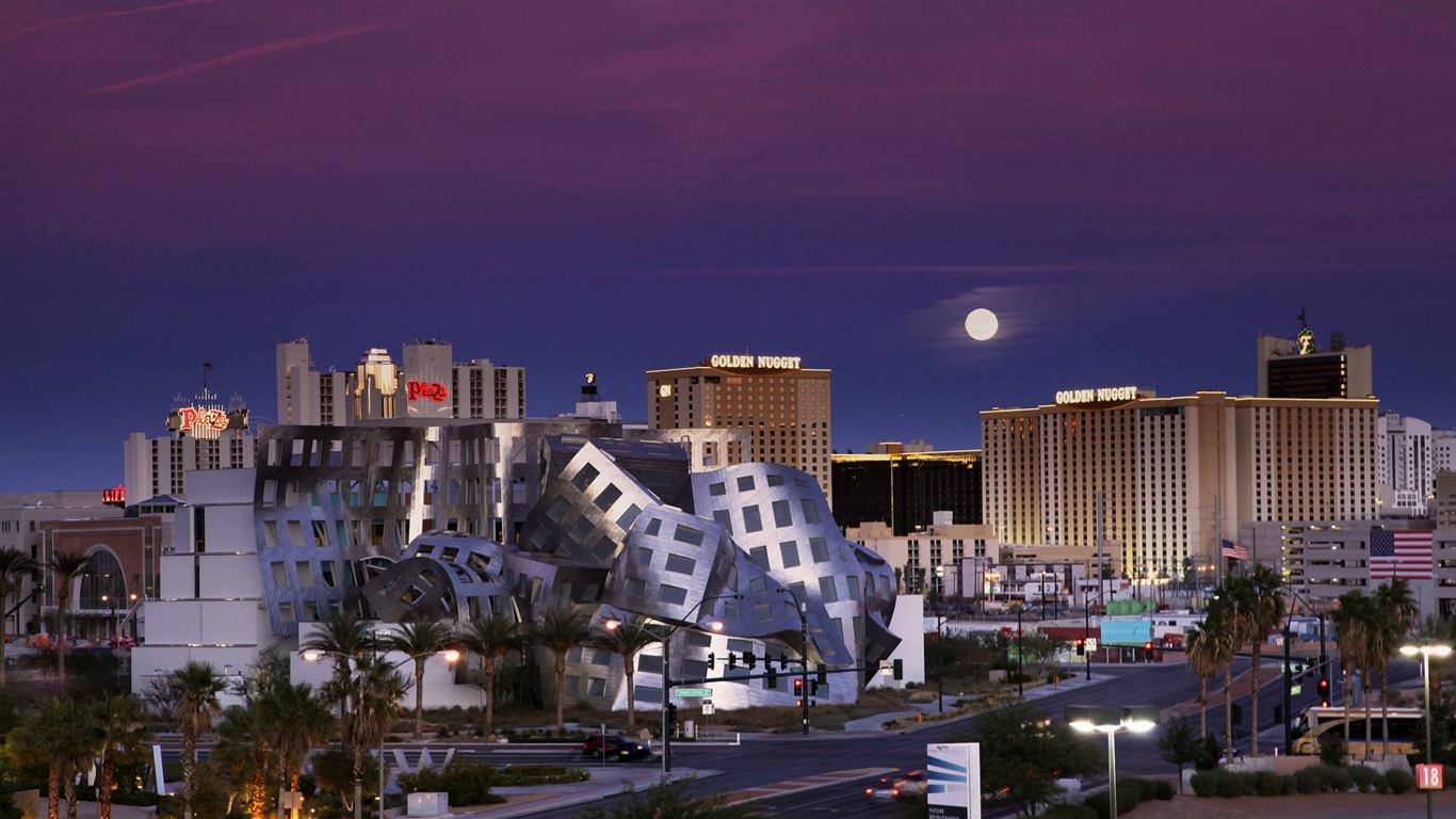 Hermosa noche en fondos de pantalla de alta definición de Las Vegas #10 - 1366x768