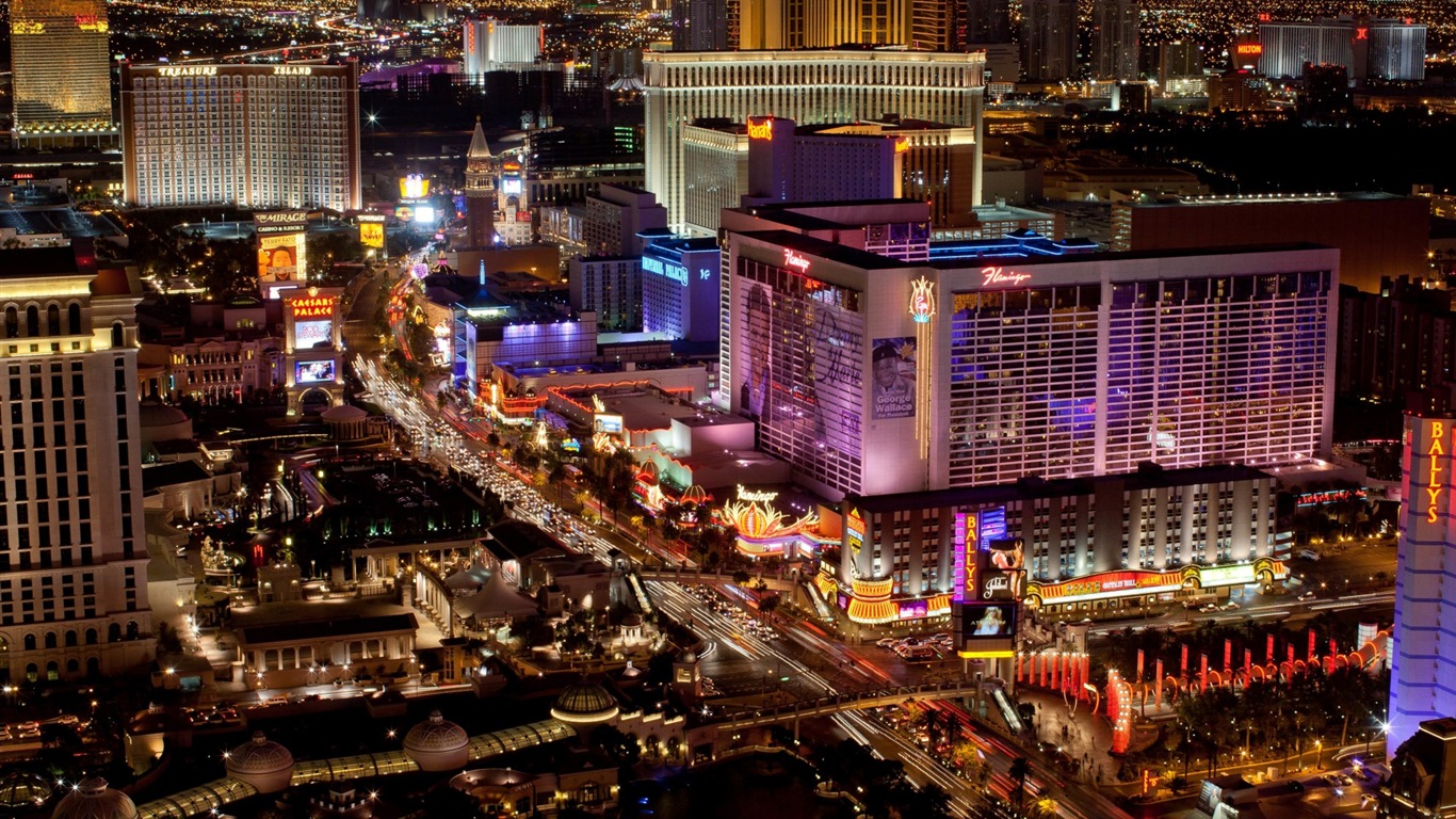 Hermosa noche en fondos de pantalla de alta definición de Las Vegas #15 - 1366x768