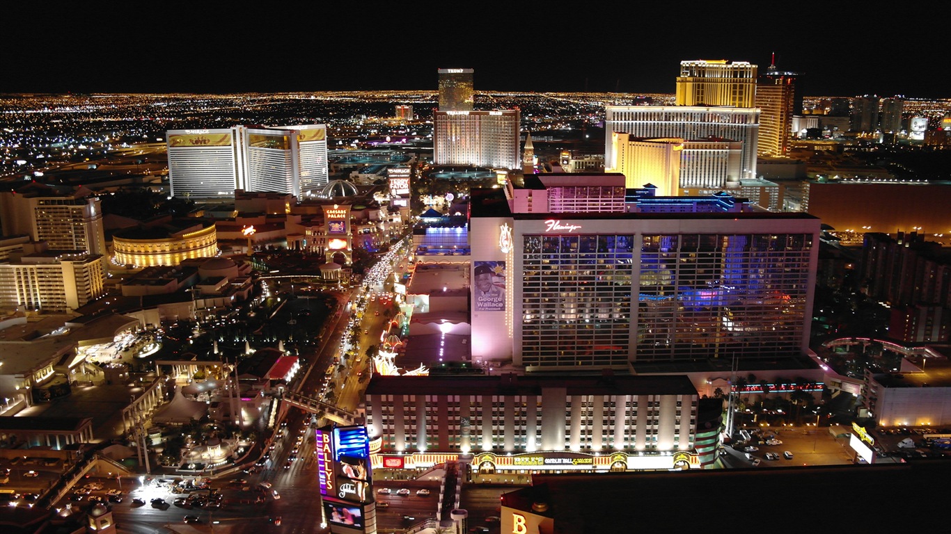 Hermosa noche en fondos de pantalla de alta definición de Las Vegas #19 - 1366x768