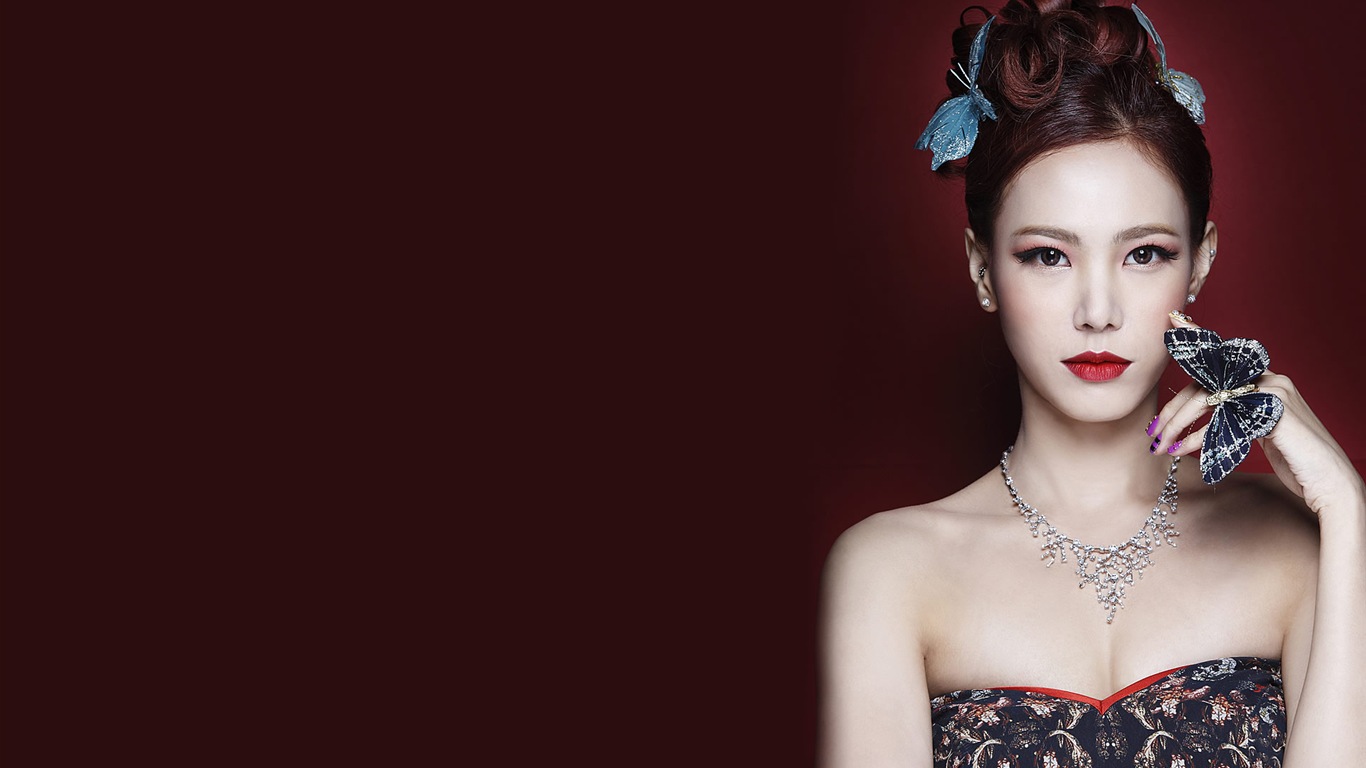 JEWELRY 韓国の美しさの女の子のポートフォリオの壁紙 #3 - 1366x768