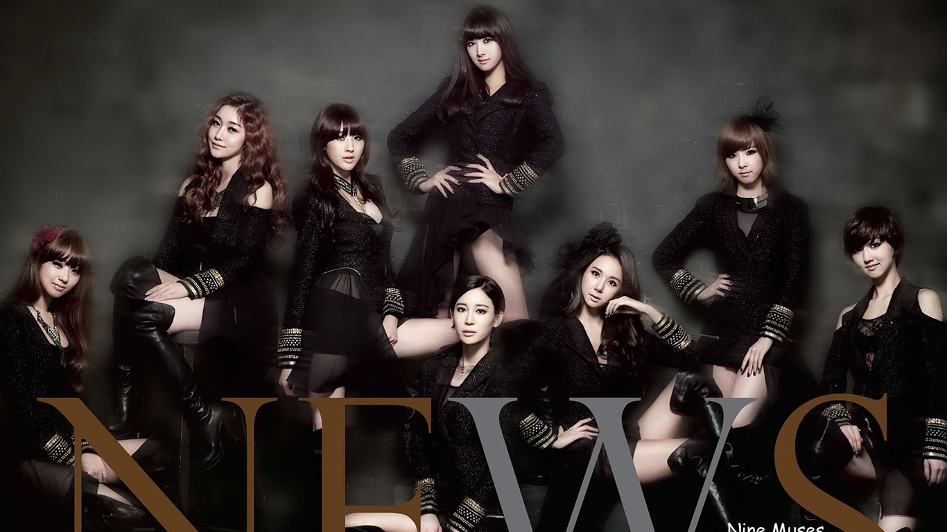 Korean Girl skupina Nine Múzy HD tapety na plochu #1 - 1366x768