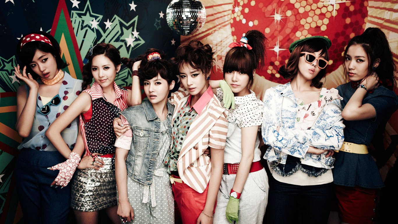 T-ARA 音樂組合，韓國女孩高清壁紙 #1 - 1366x768