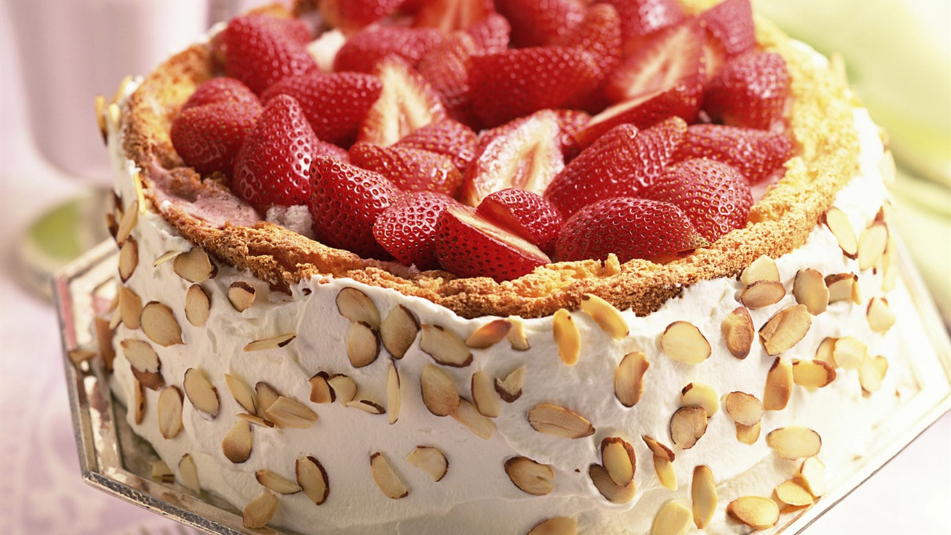 맛있는 딸기 케이크의 HD 배경 화면 #21 - 1366x768