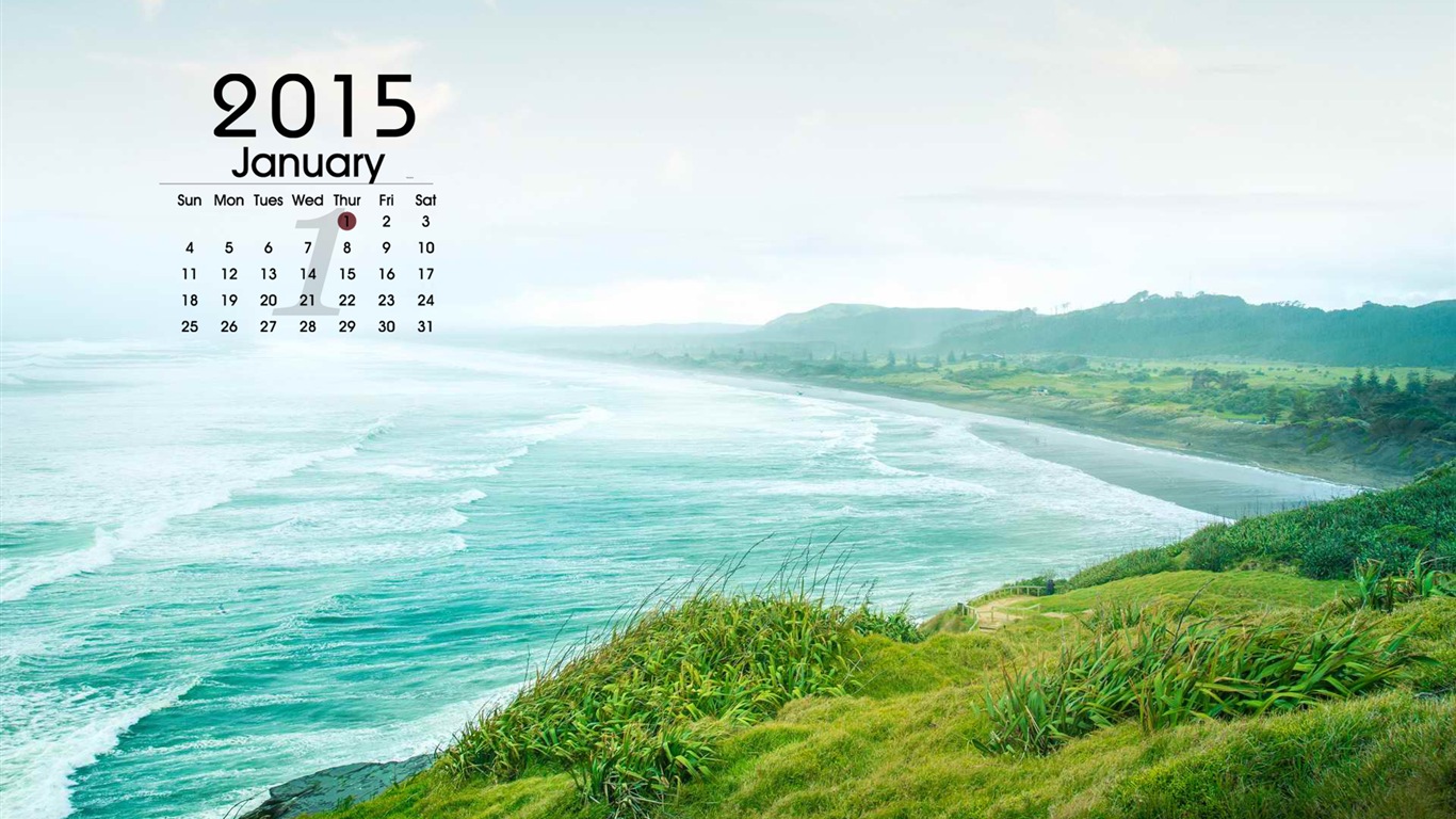 2015年1月 月曆壁紙(一) #16 - 1366x768