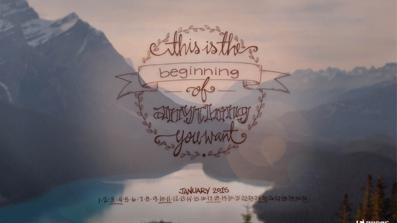 2015년 1월 캘린더 벽지 (2) #11 - 1366x768