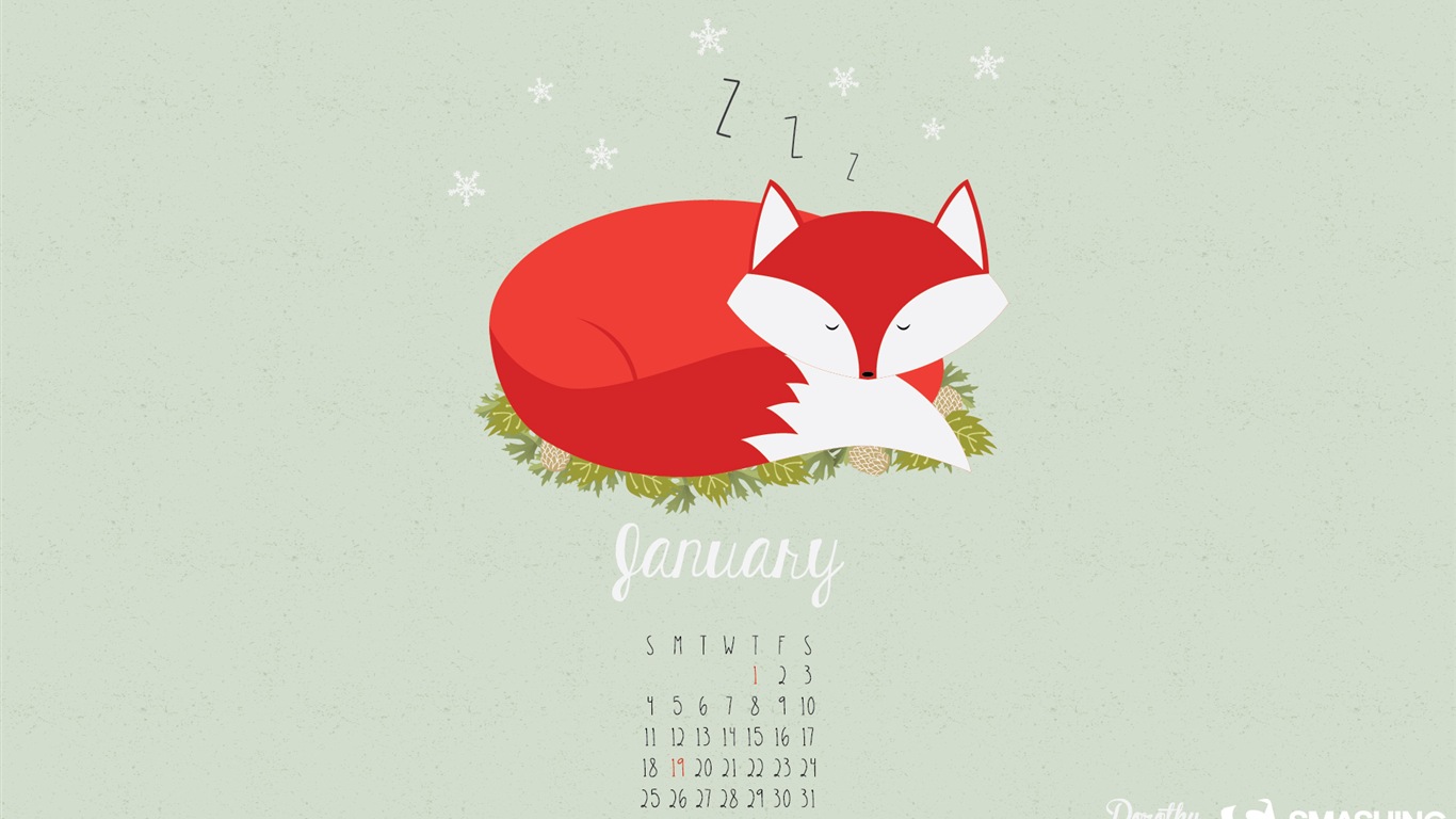 Janvier 2015 calendar fond d'écran (2) #15 - 1366x768