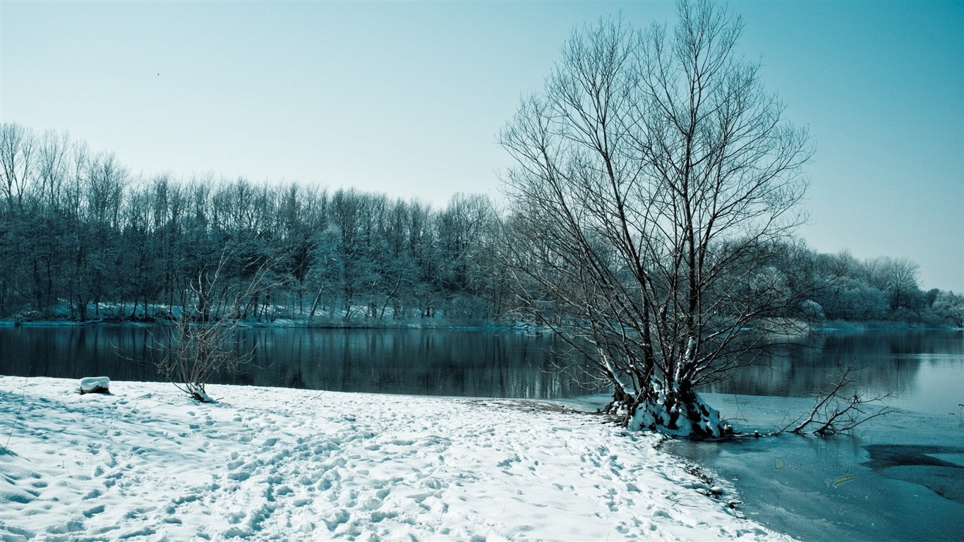 Neige d'hiver fonds d'écran HD magnifique de paysages #6 - 1366x768
