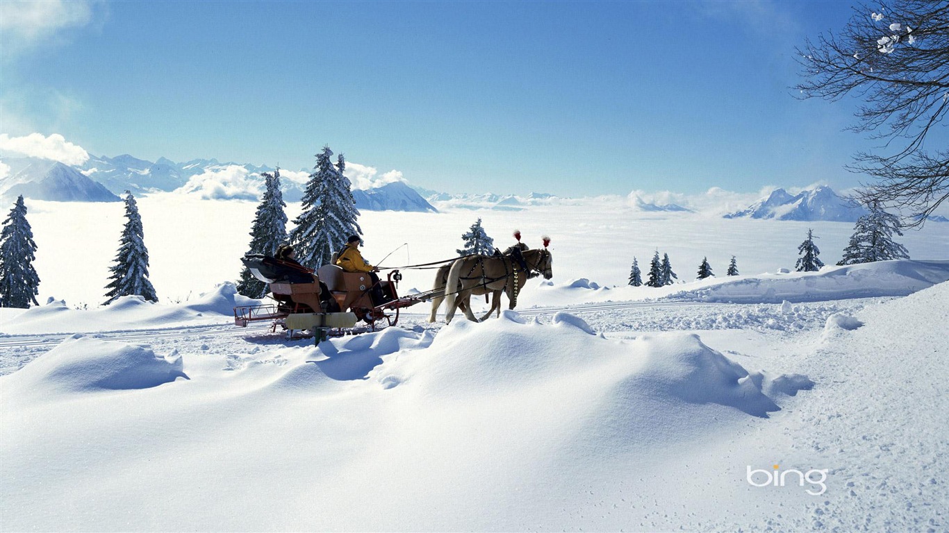 Neige d'hiver fonds d'écran HD magnifique de paysages #17 - 1366x768