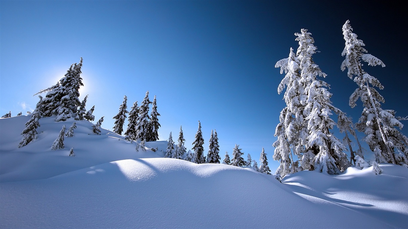 Neige d'hiver fonds d'écran HD magnifique de paysages #19 - 1366x768
