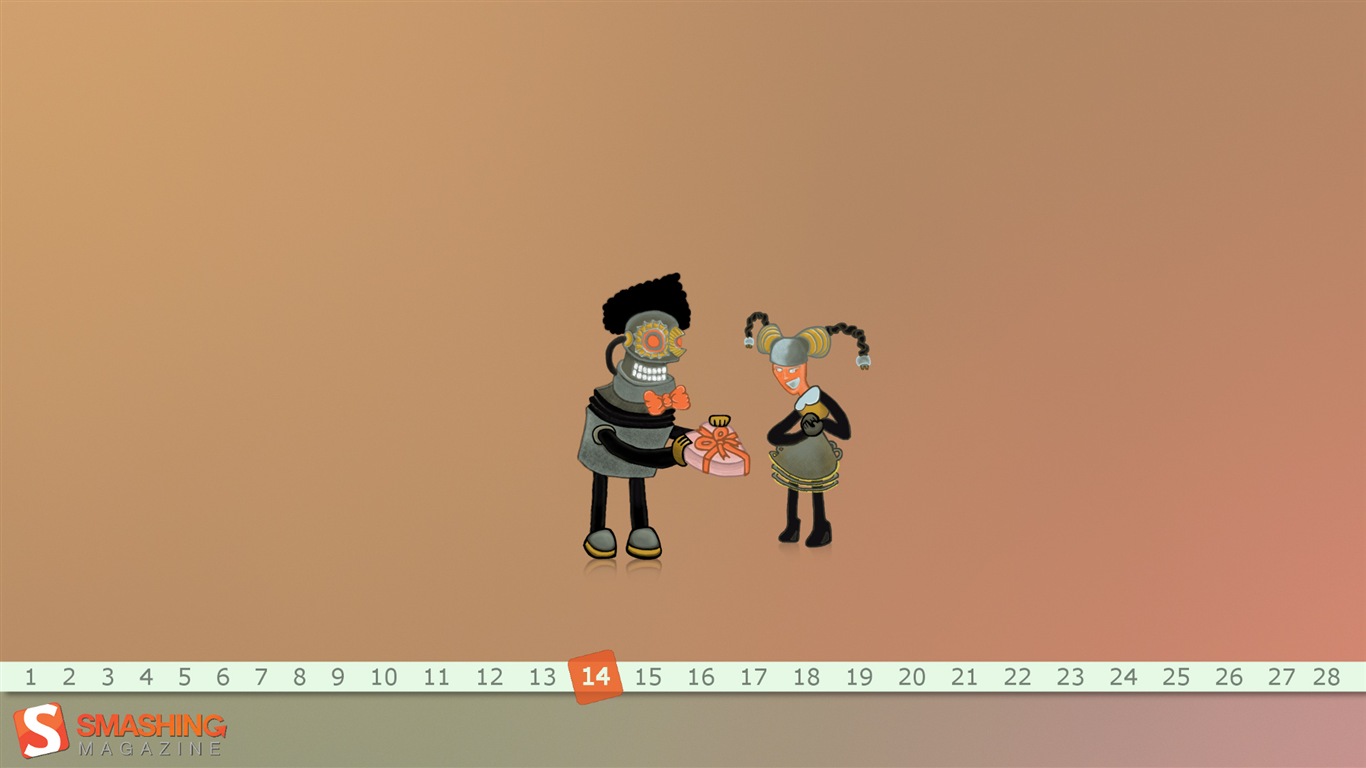 2015年2月 月曆壁紙(二) #3 - 1366x768