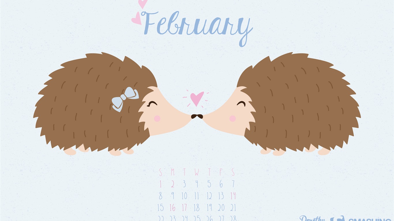 Februar 2015 Kalender Wallpaper (2) #9 - 1366x768