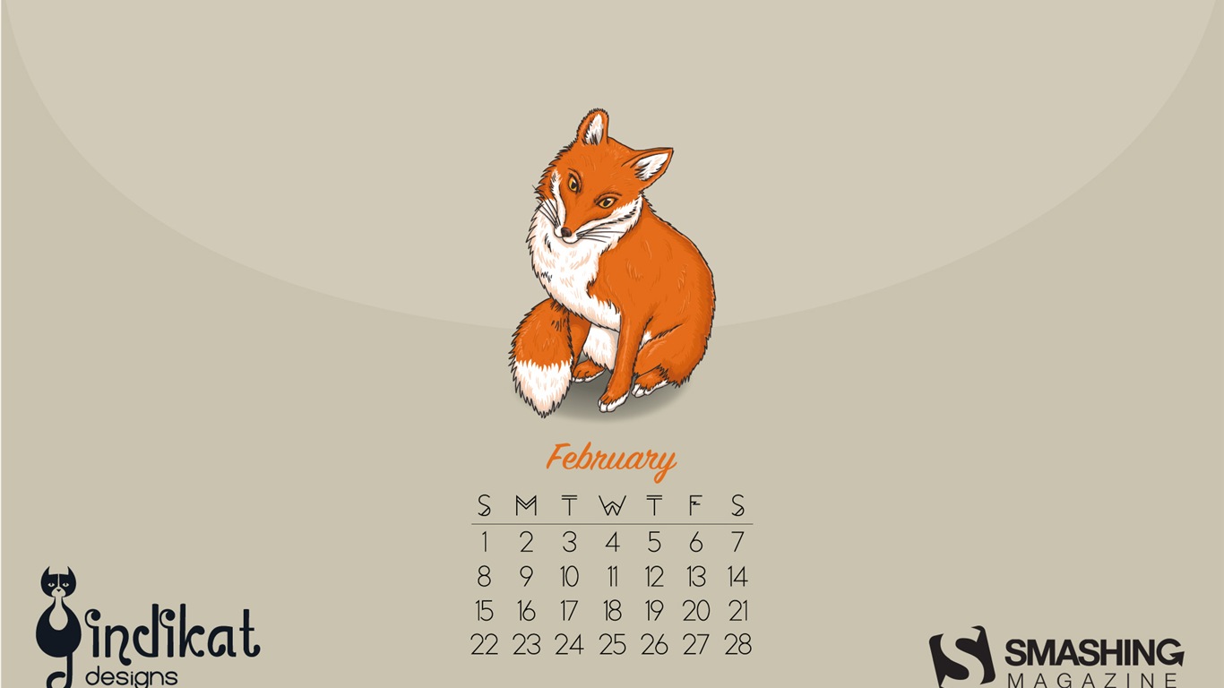 2015年2月 月曆壁紙(二) #10 - 1366x768