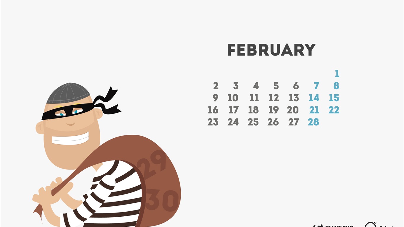 Februar 2015 Kalender Wallpaper (2) #18 - 1366x768