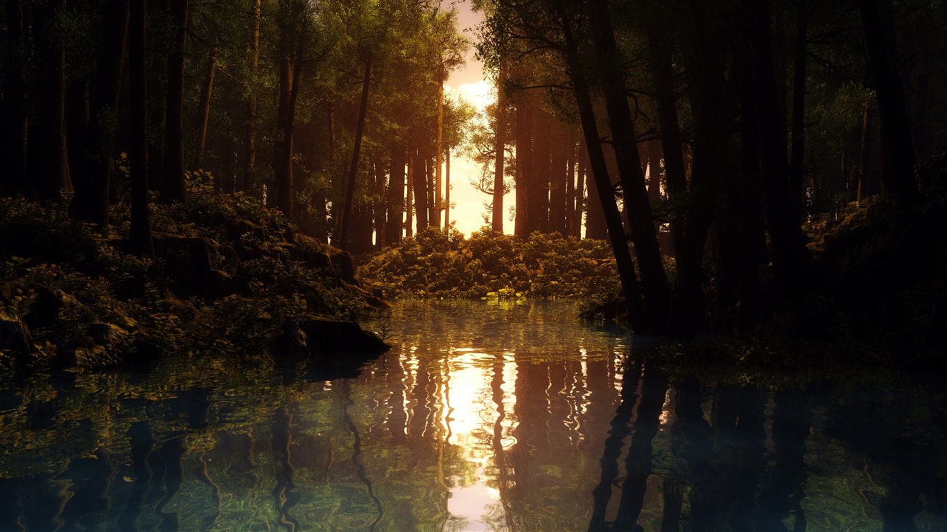 山水雲霧 自然美景 高清壁紙 #3 - 1366x768