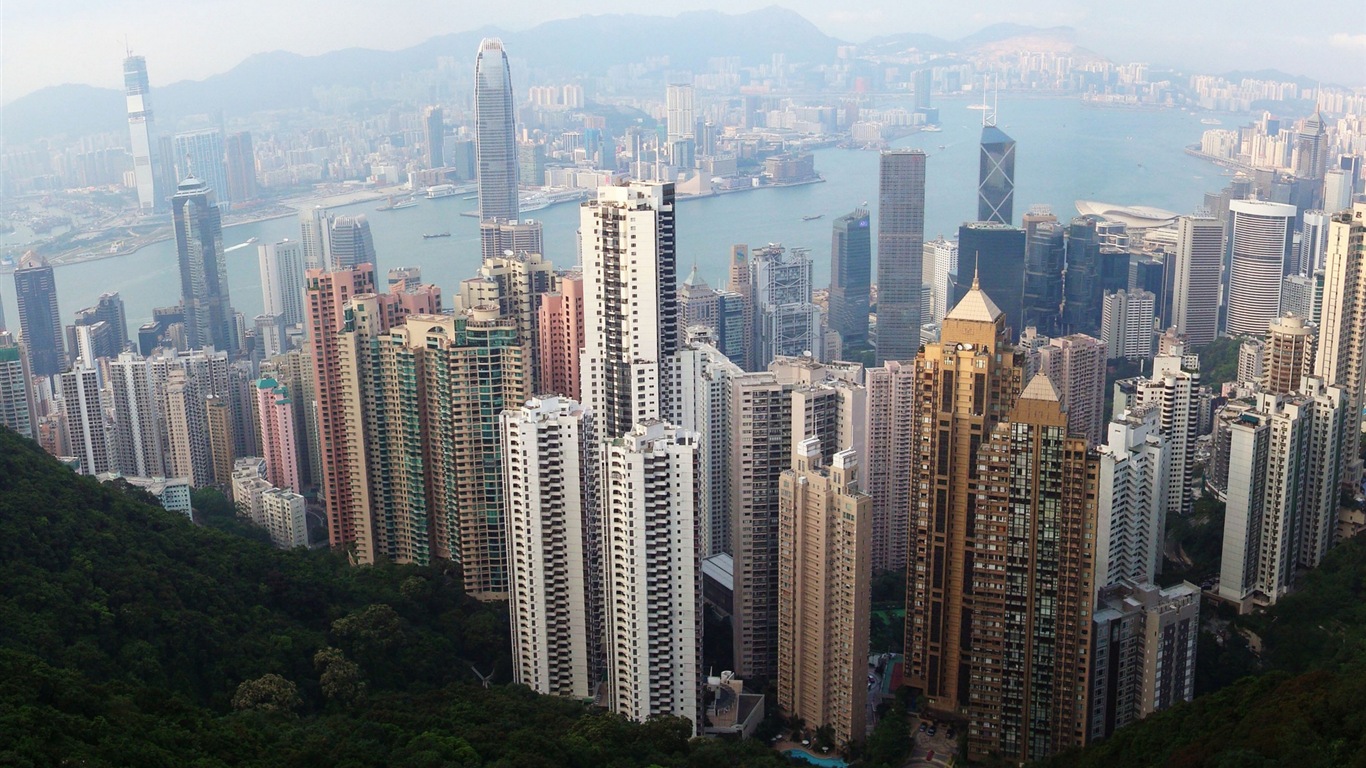 香港の都市景観の美しいHDの壁紙 #6 - 1366x768