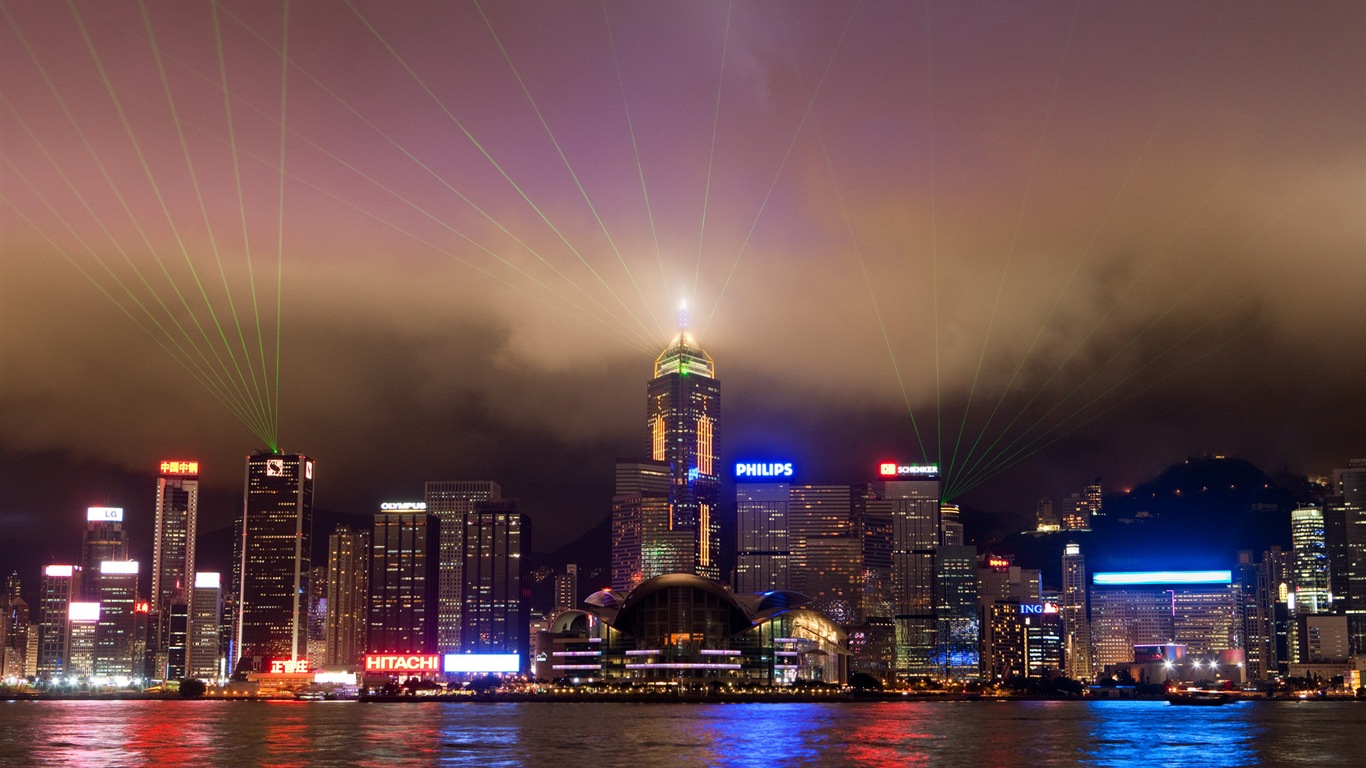 Hong Kong je Městská krajina krásné HD tapety na plochu #10 - 1366x768