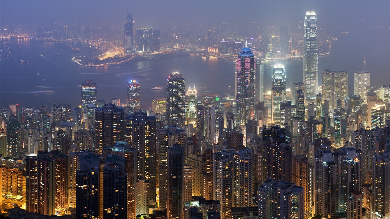香港の都市景観の美しいHDの壁紙 #11 - 1366x768