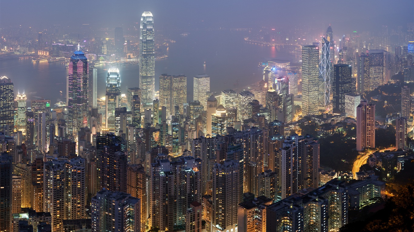香港の都市景観の美しいHDの壁紙 #12 - 1366x768