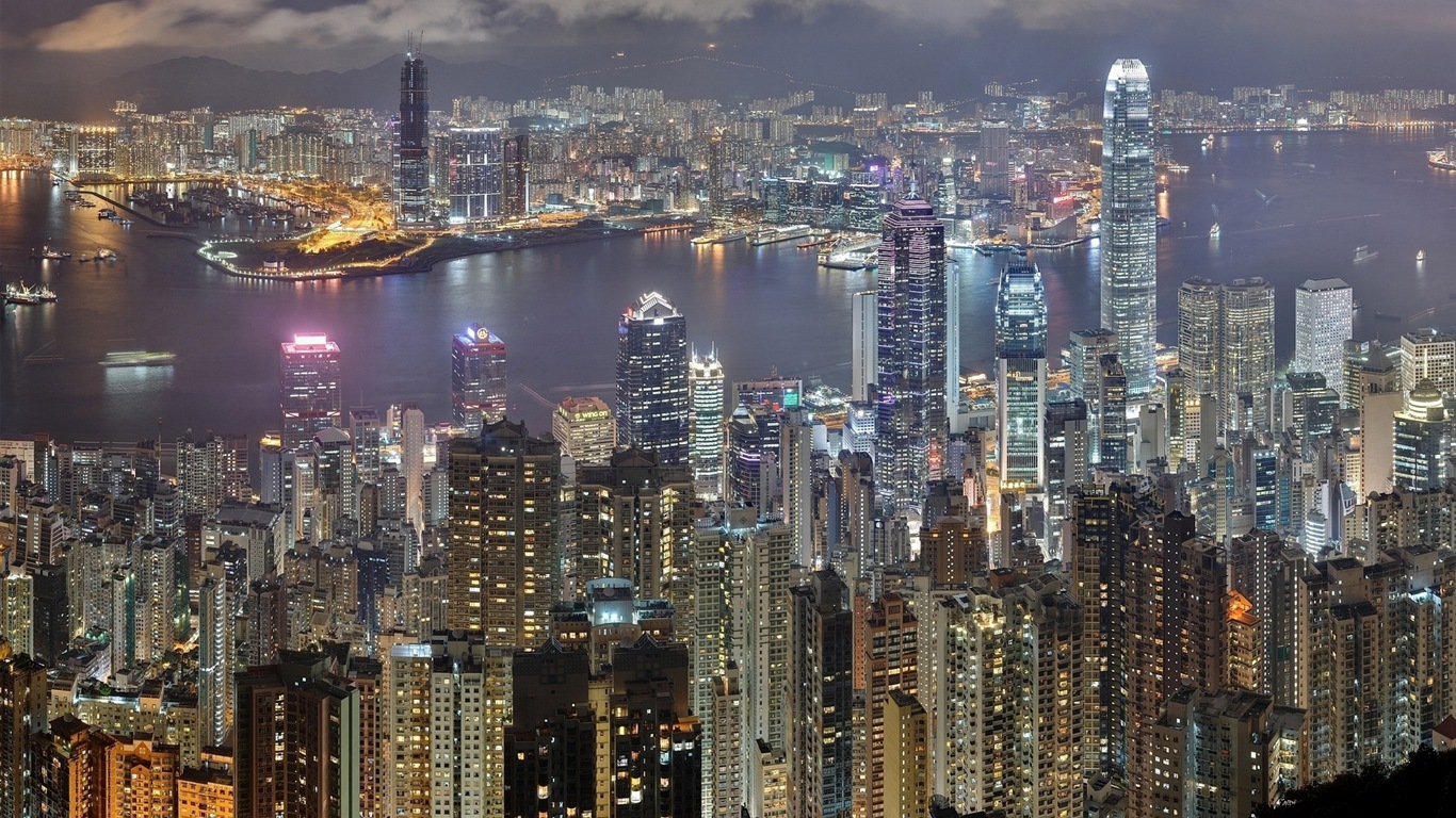 香港の都市景観の美しいHDの壁紙 #18 - 1366x768