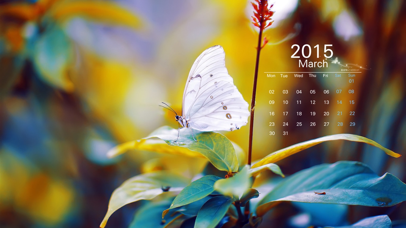 2015年3月 月曆壁紙(一) #8 - 1366x768