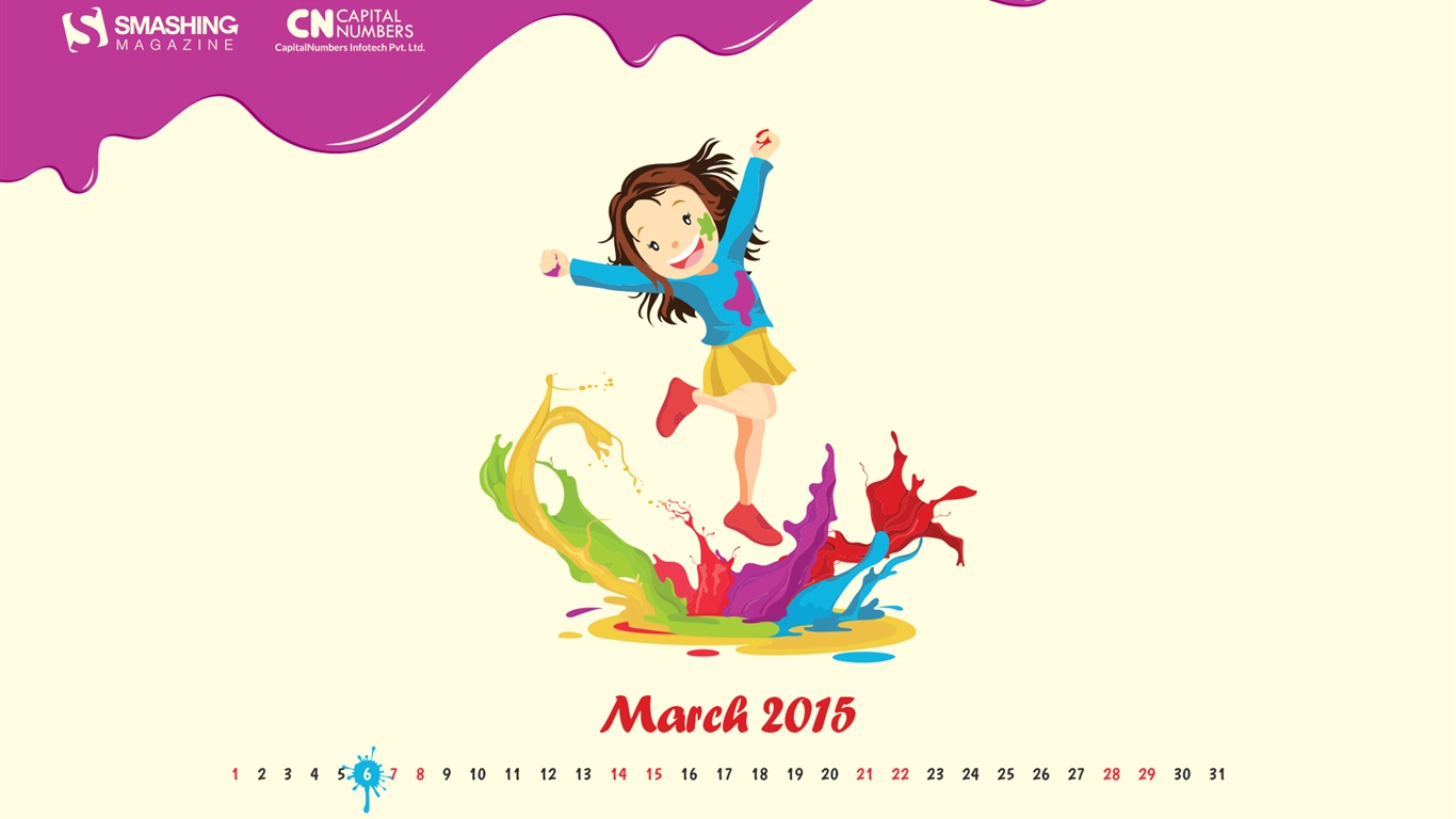 March 2015 Calendar wallpaper (2) #6 - 1366x768