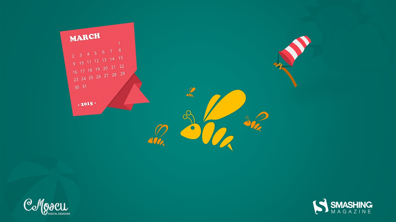 March 2015 Calendar wallpaper (2) #14 - 1366x768