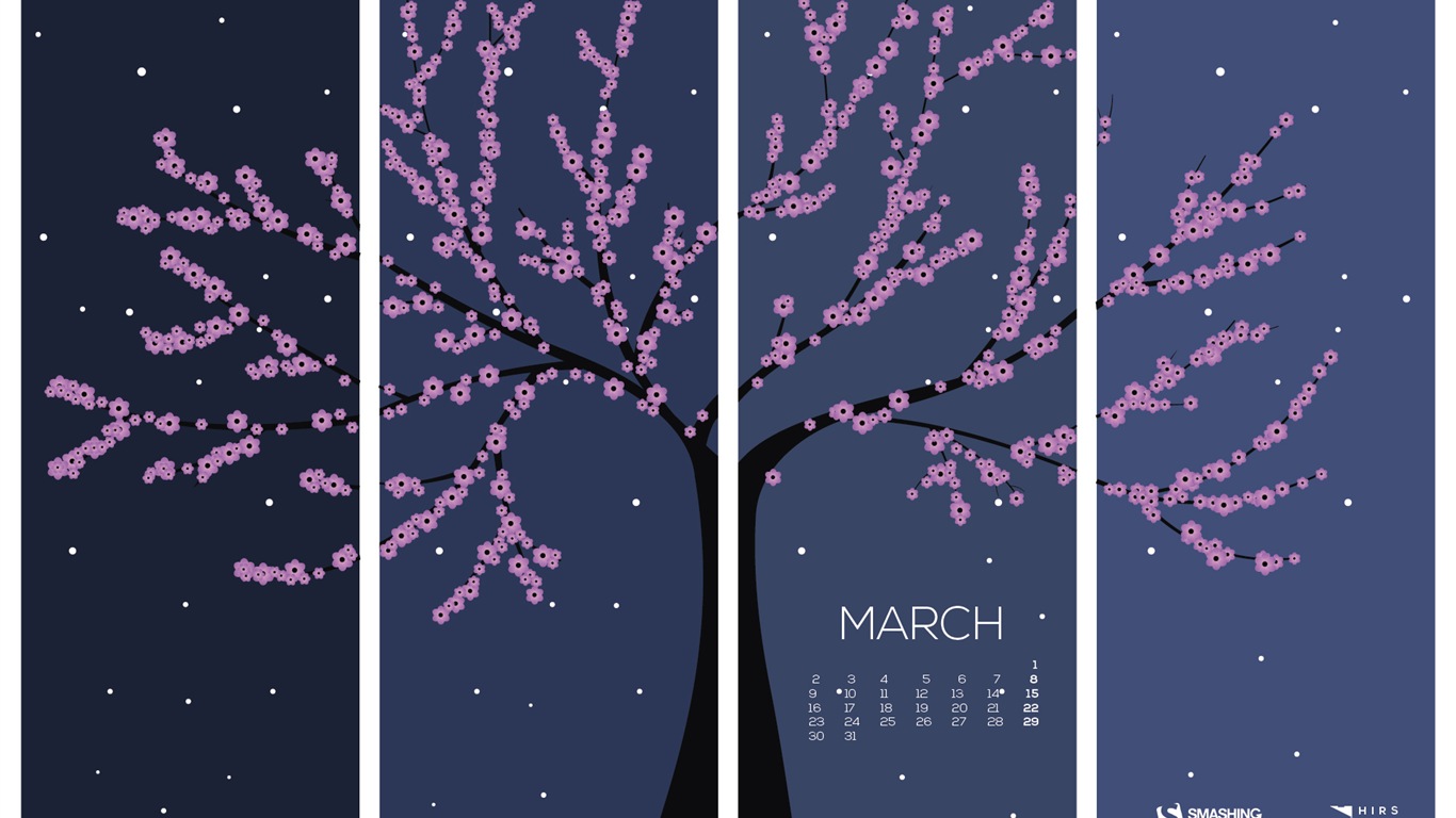 March 2015 Calendar wallpaper (2) #15 - 1366x768