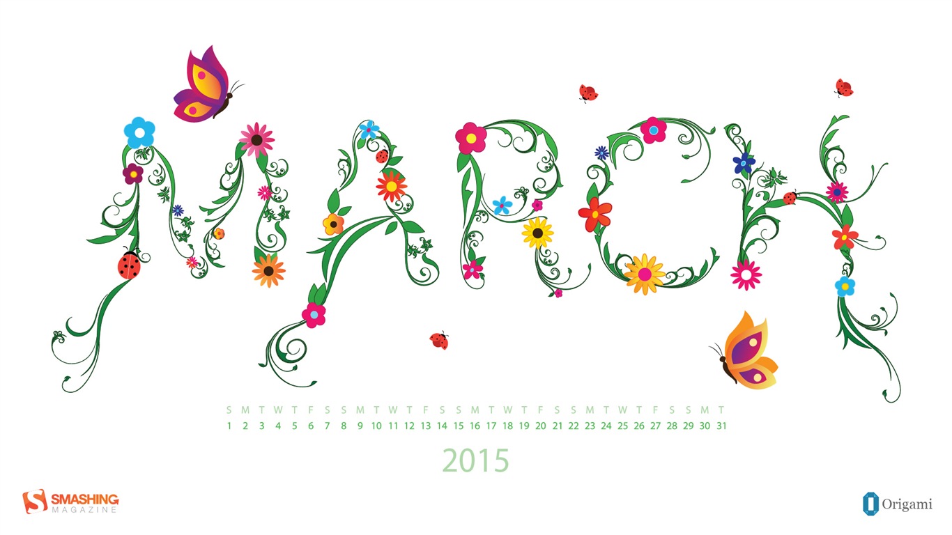 2015年3月 月曆壁紙(二) #16 - 1366x768