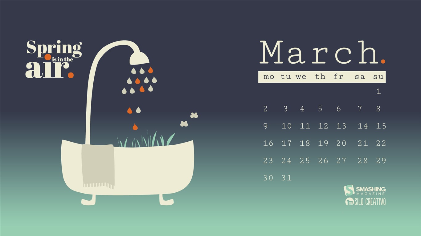 March 2015 Calendar wallpaper (2) #17 - 1366x768