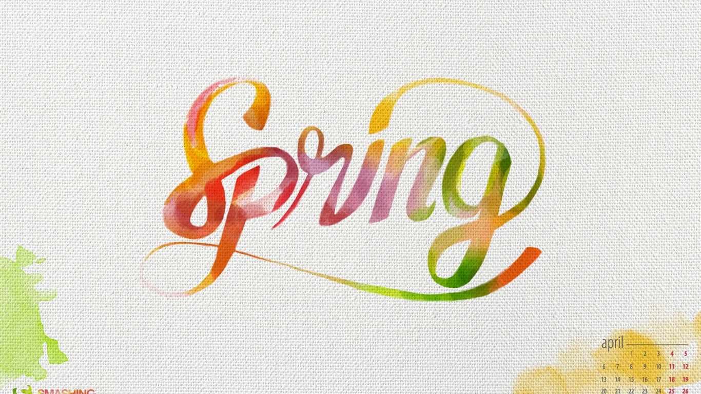 2015年4月 月曆壁紙(一) #1 - 1366x768
