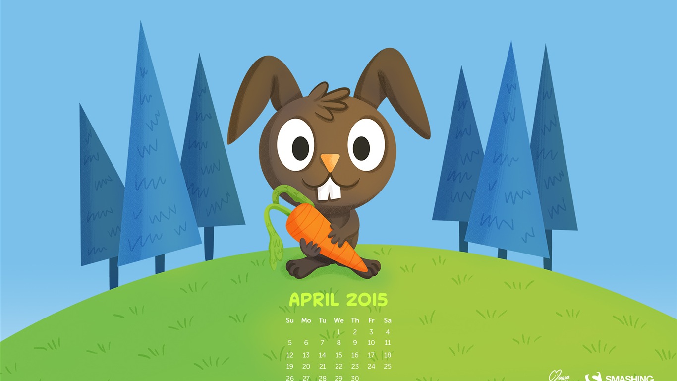 2015年4月 月曆壁紙(一) #8 - 1366x768