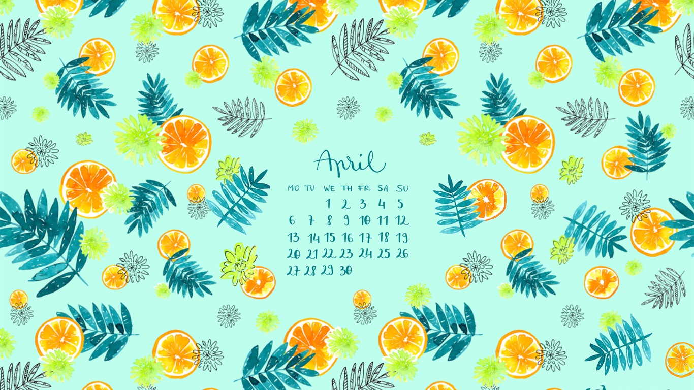 April 2015 Kalender Wallpaper (1) #9 - 1366x768