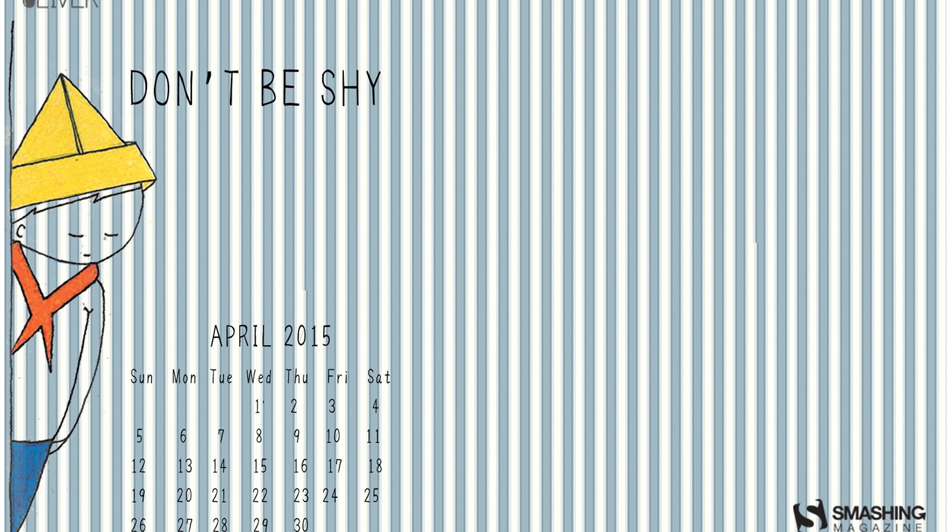 2015年4月 月曆壁紙(一) #10 - 1366x768