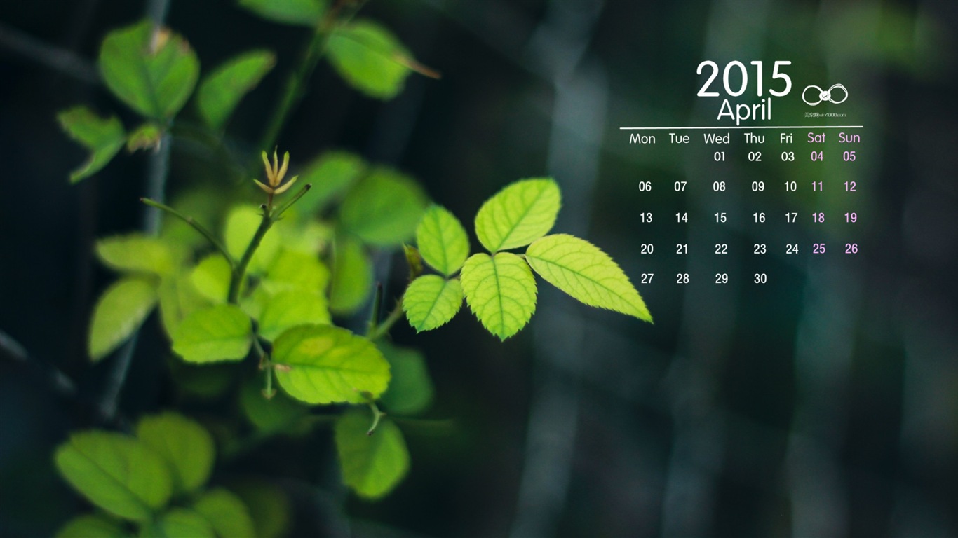 April 2015 calendar wallpaper (2) #14 - 1366x768