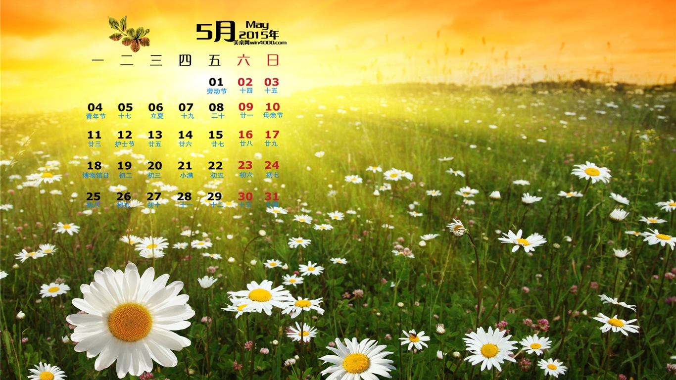 Mai 2015 Kalender Wallpaper (1) #15 - 1366x768