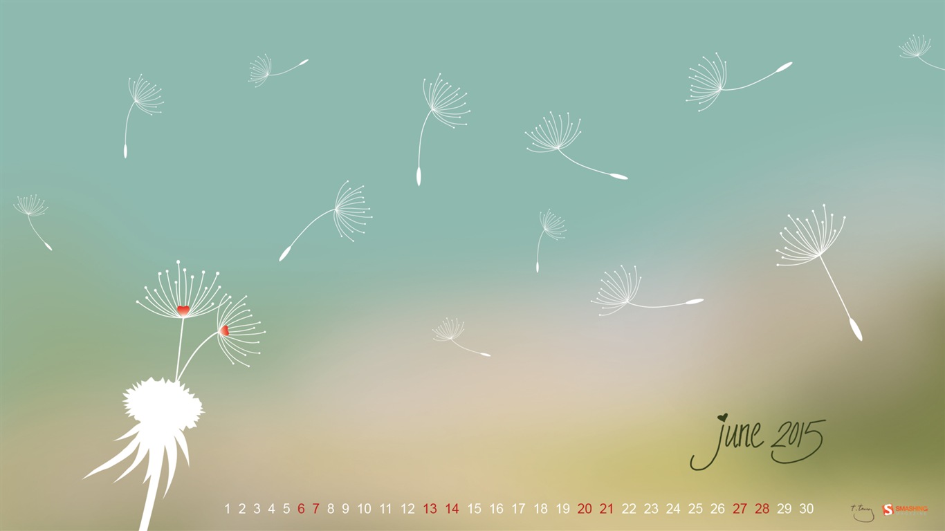 Června 2015 kalendář tapety (2) #11 - 1366x768