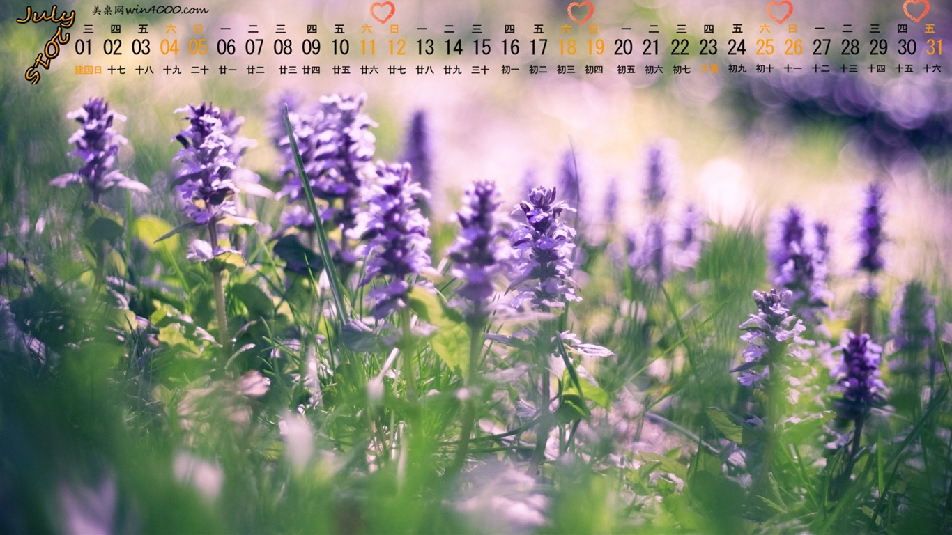 2015年7月 月曆壁紙(一) #12 - 1366x768