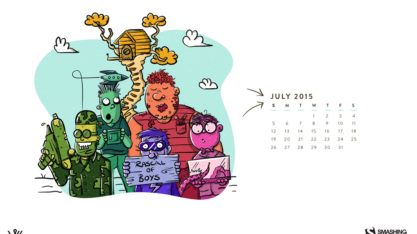 07. 2015 kalendář tapety (2) #9 - 1366x768