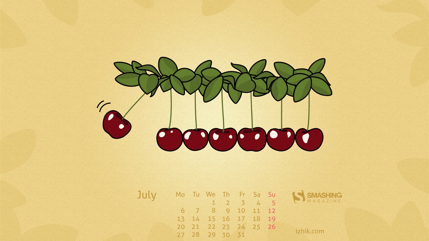 2015年7月 月曆壁紙(二) #17 - 1366x768