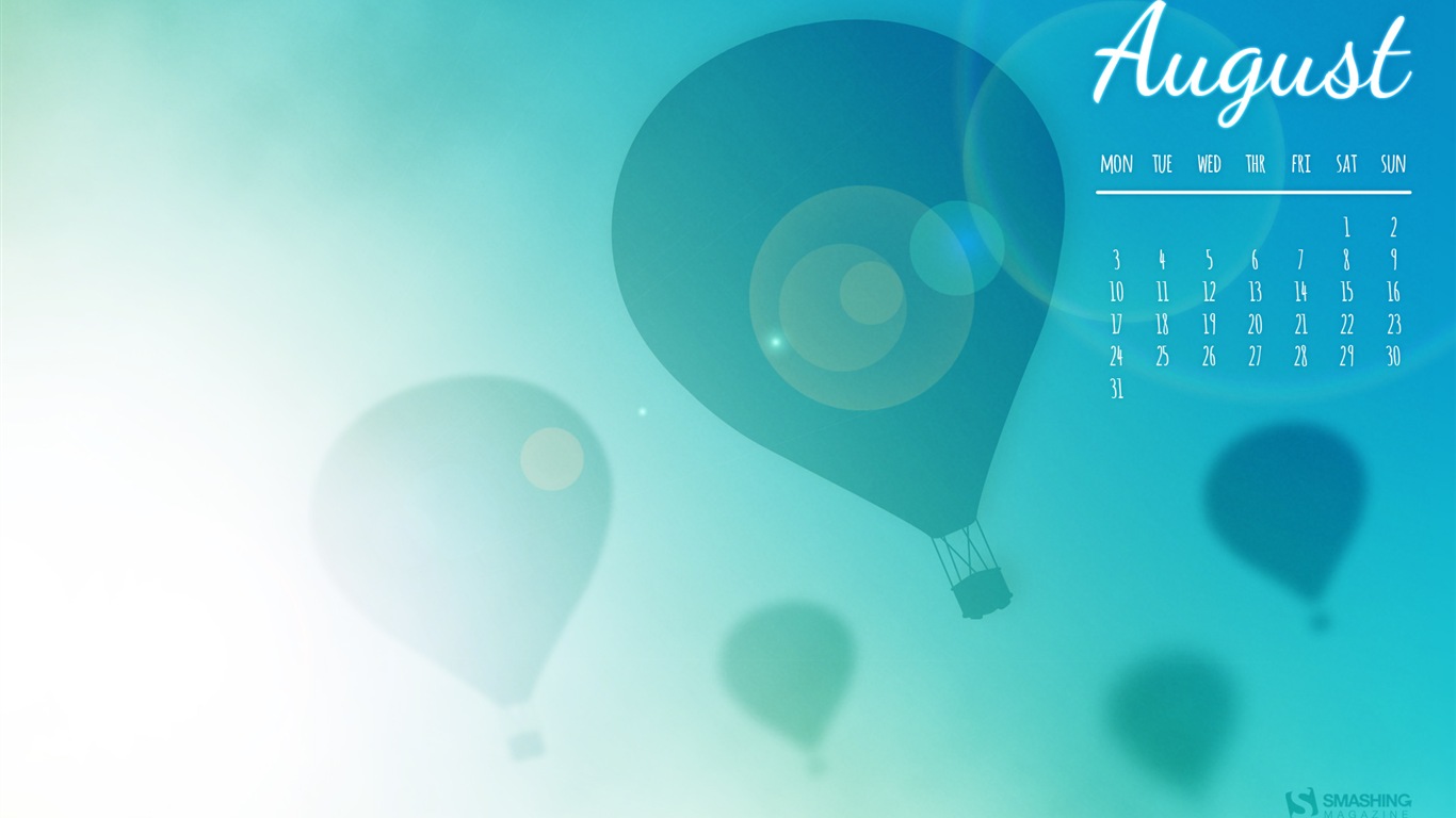 2015年8月 月曆壁紙(二) #14 - 1366x768