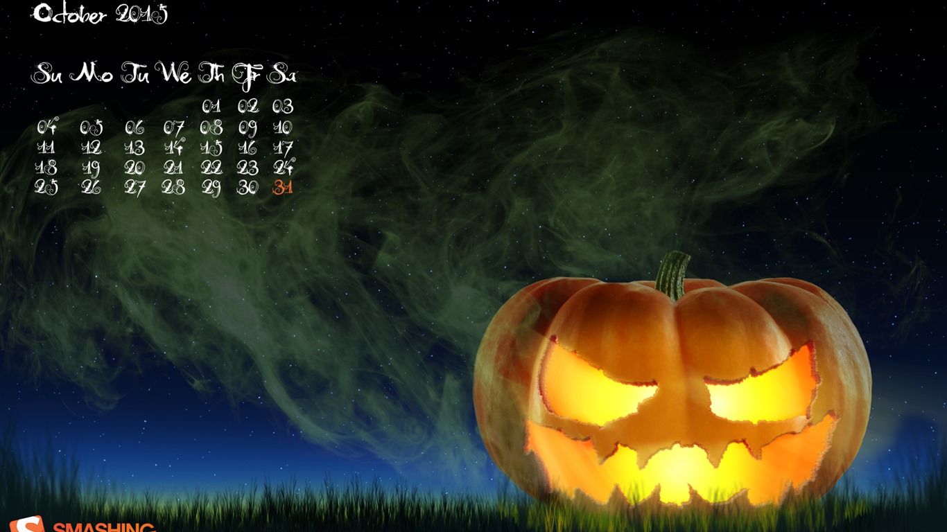 October 2015 calendar wallpaper (2) #1 - 1366x768