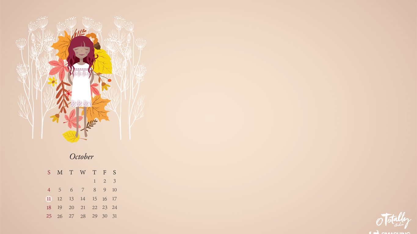 Oktober 2015 Kalender Wallpaper (2) #15 - 1366x768