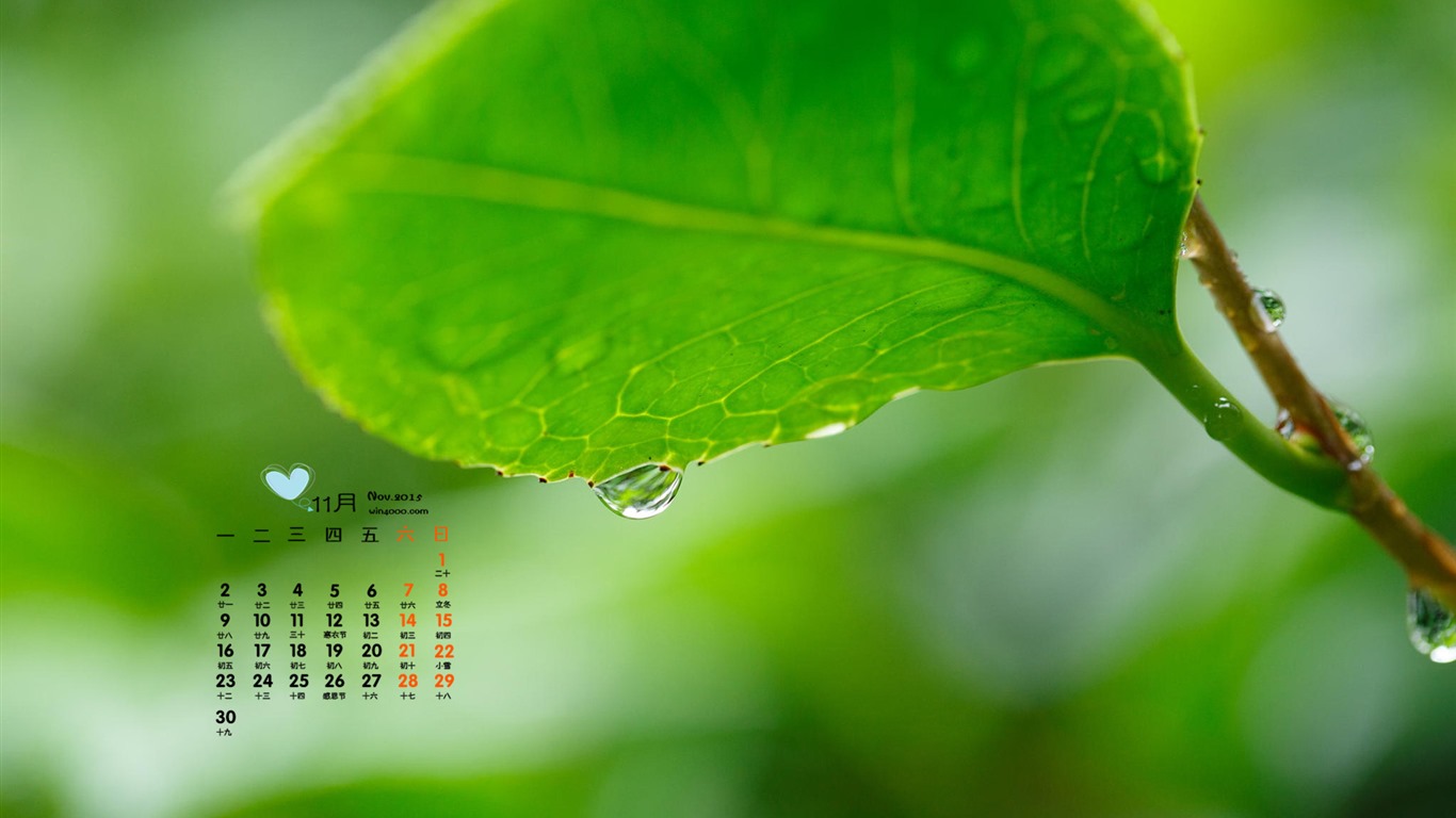 2015年11月 月曆壁紙(一) #11 - 1366x768