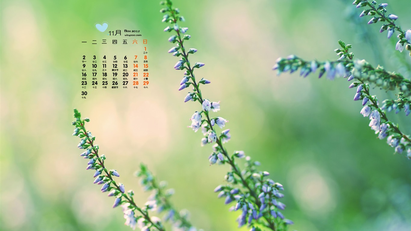 2015年11月 月曆壁紙(一) #14 - 1366x768