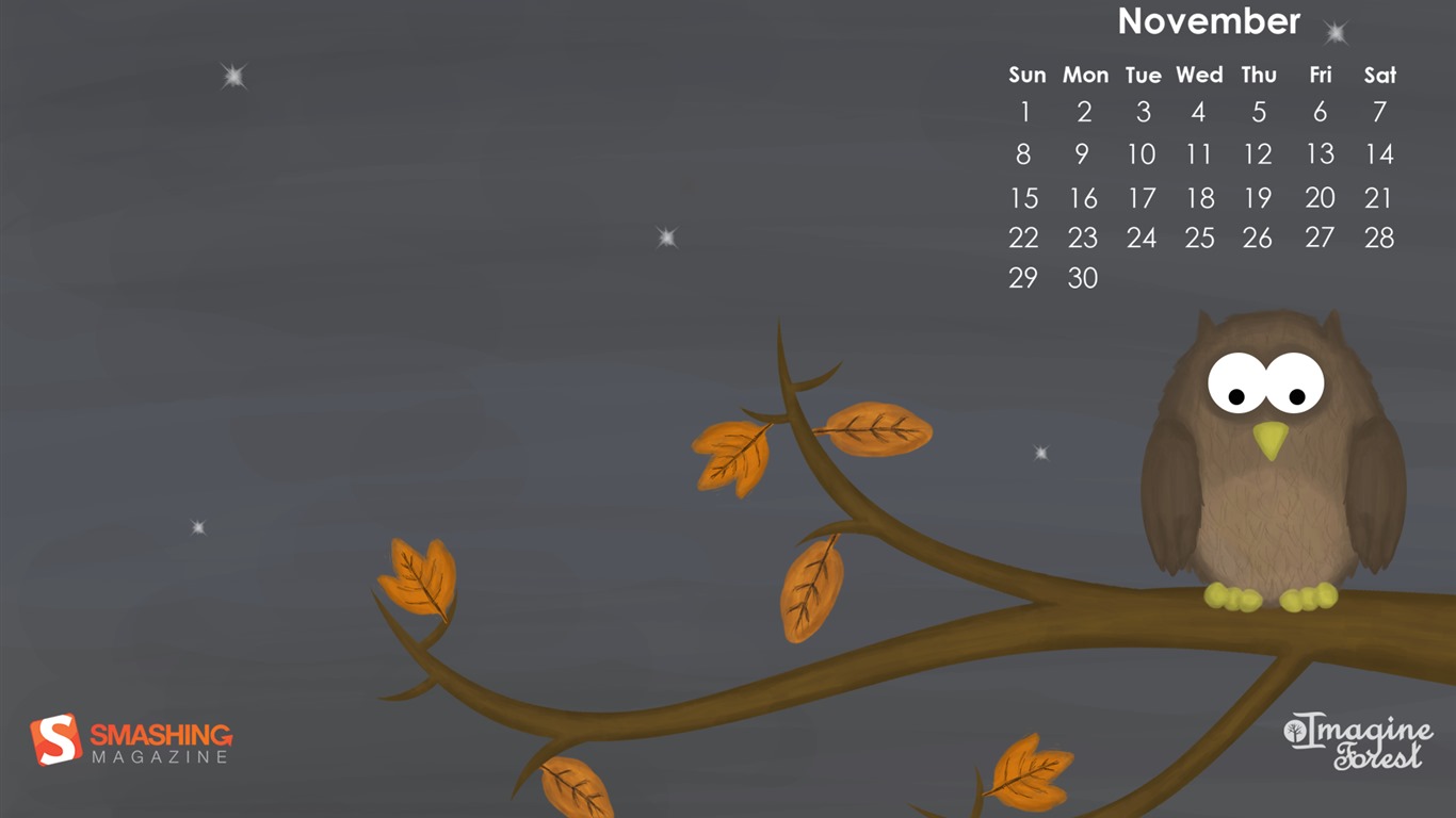 2015年11月 月曆壁紙(二) #6 - 1366x768