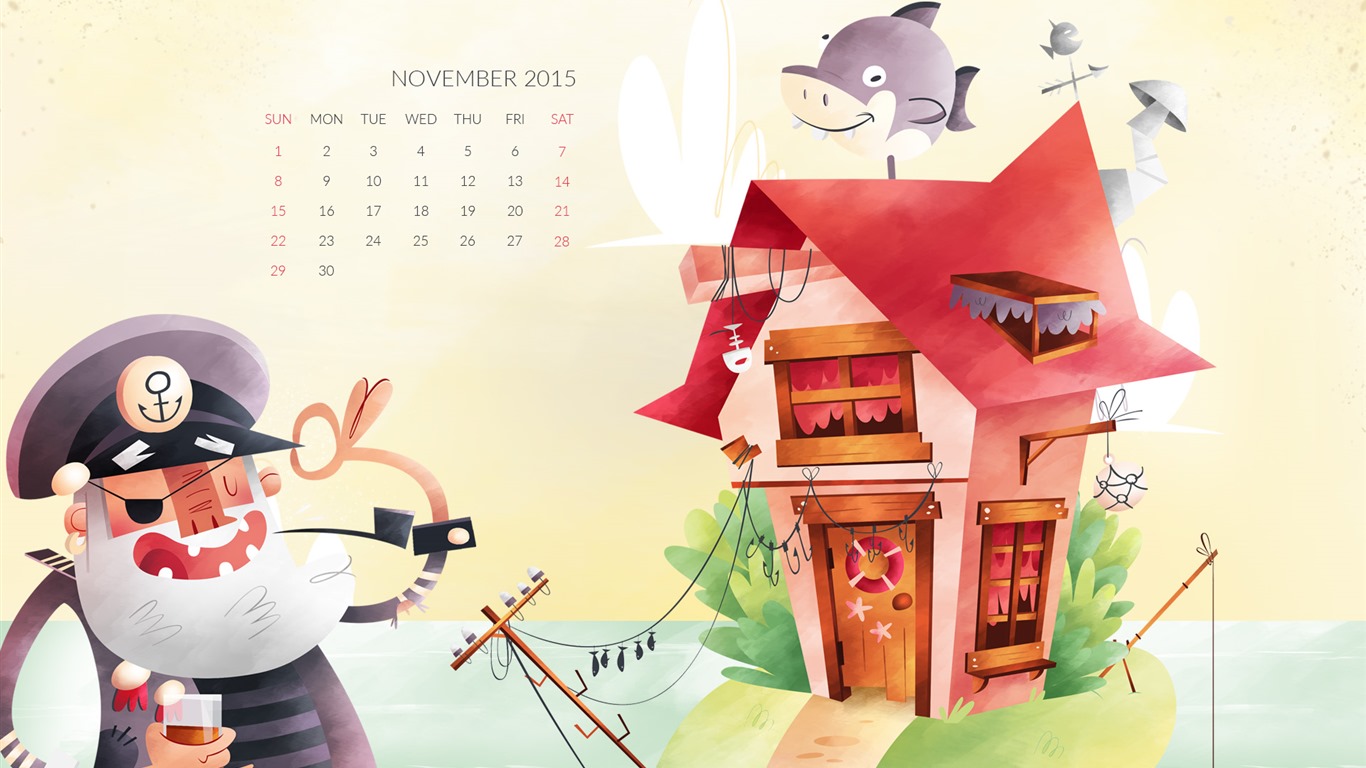 2015年11月 月曆壁紙(二) #10 - 1366x768